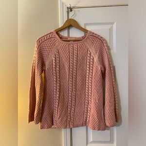 Style & Co. Pink Blush Cable Knit Sweater